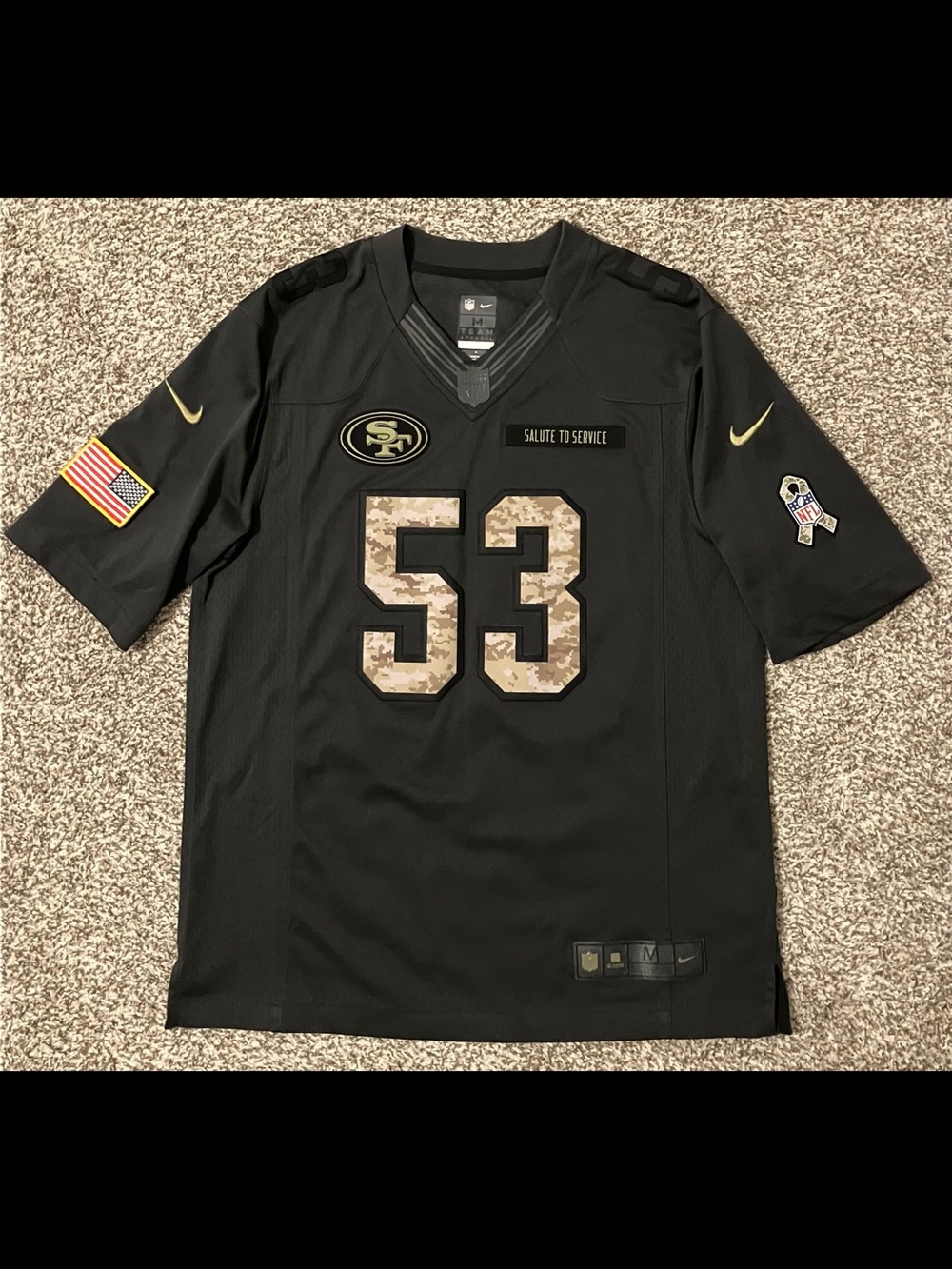 NaVorro Bowman #53 San Francisco 49ers Nike Salute to Service NFL Jersey Medium